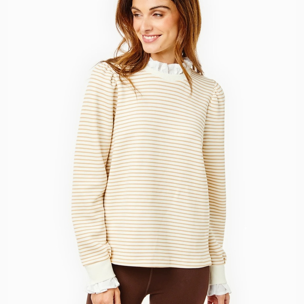 Addison Bay Cream and Tan Striped Top